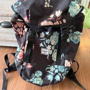 Herschel Supply Company Black Backpack with Red & White Striped Lining